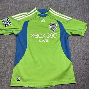 Authentic Seattle Sounders KIDS YOUTH 2009 Vtg MLS Football Soccer Jersey Kit L